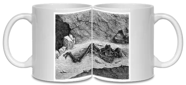 Aurignacian Skeleton 'The Fossil Man of Menton'at Balzi Rossi Caves, Liguria, Italy - 43, 000 to 37, 000 Years Ago