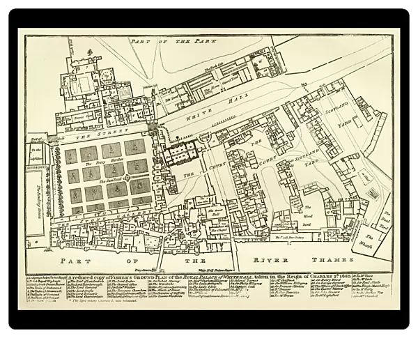 Plan of the old Royal Palace of Whitehall