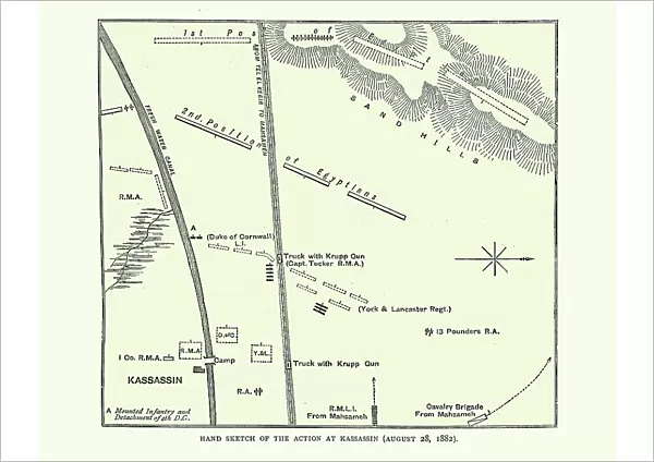 Plan of the Battle of Kassassin Lock, Anglo-Egyptian War