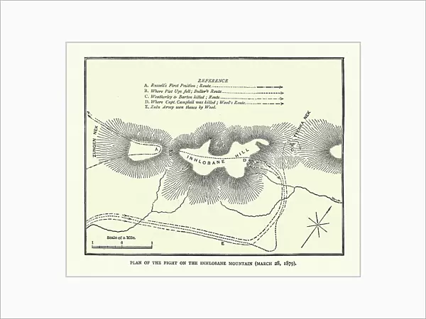Plan of the Battle of Hlobane, Anglo Zulu war