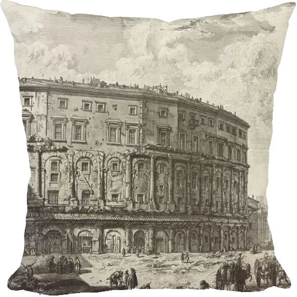Ancient Rome, Marcellus Theatre was a theatre in ancient Rome that still exists today in the form of a residential building, 1770, Italy, Historic, digitally restored reproduction from an original of the period