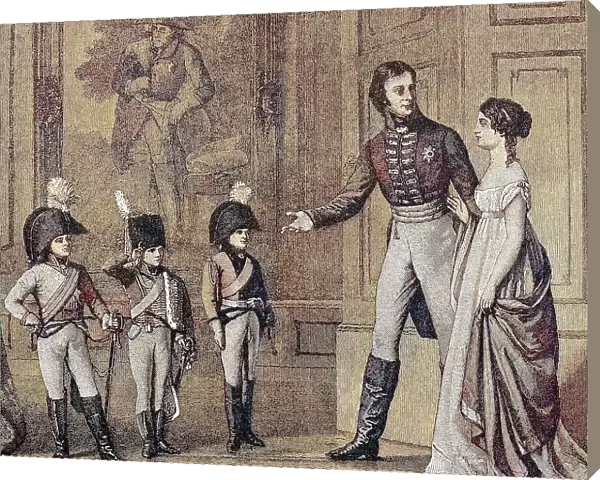 On Christmas Eve in 1803, Frederick William III presented the Crown Prince in the uniform of the Garde du Corps, Prince William in the uniform as a hussar and Prince Frederick Louis as a dragoon in the uniforms given to him at Christmas, Germany