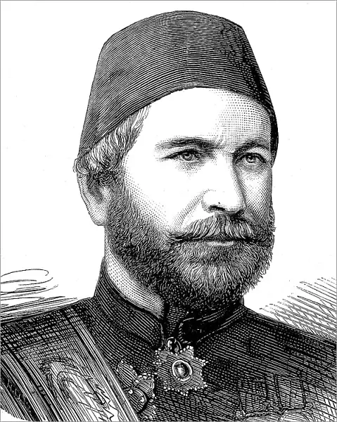Mehmed Ali Pasha, 1827 to 1878, was a German-born Ottoman soldier, Turkey, Army of the Danube, Historical, digitally restored reproduction of a 19th century original, exact original date unknown