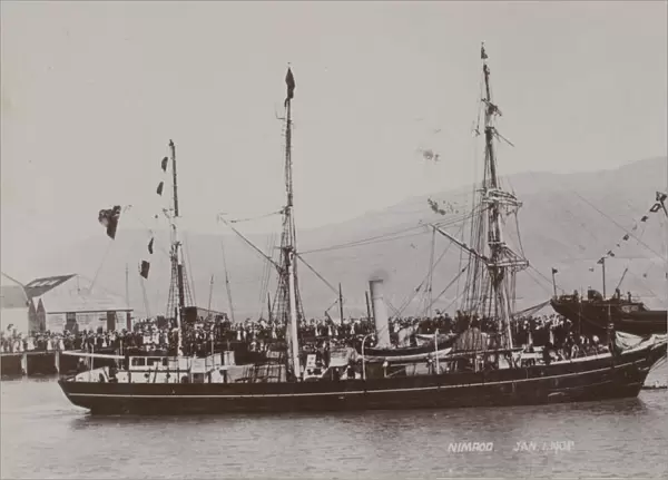 S. Y. Nimrod leaving Lyttleton for the South on January 1st 1908