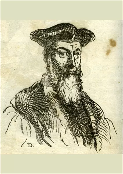 Portrait [presumably originally an ink drawing] of Michel Nostradamus by Honore Daumier