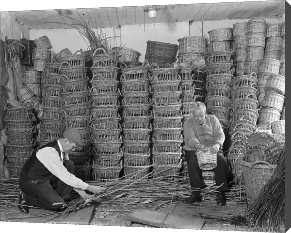 Making fruit and vegetable baskets in Swanley, Kent. 1937