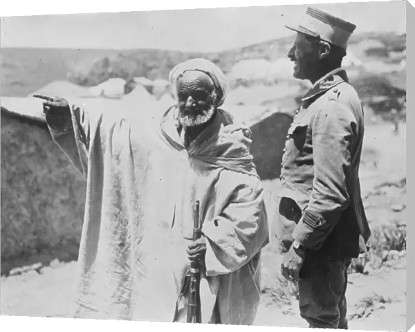 With the French forces in Morocco. The Caid Ali Ben Kadour who mobilised his tribe at Ain Aicha
