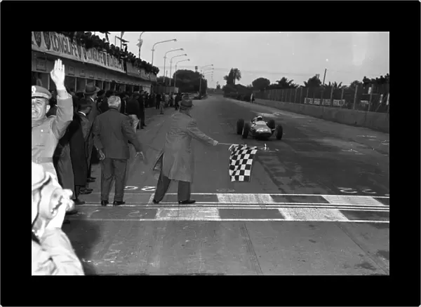 John Surtees winning the Siracusa Grand Prix. in Ferrari 12 April 1964