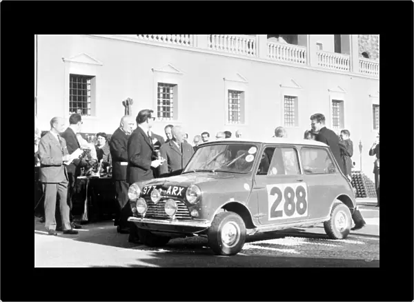 Monte Carlo, Moraco: Morris car 288 and the driver (standing near bonnet, profile