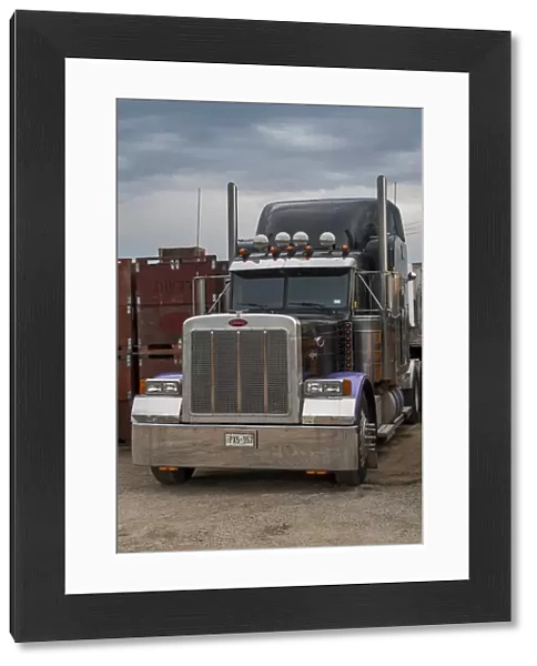 Portrait of a peterbilt 6x4 semi tractor unit. Note; Check-out those wheel nuts