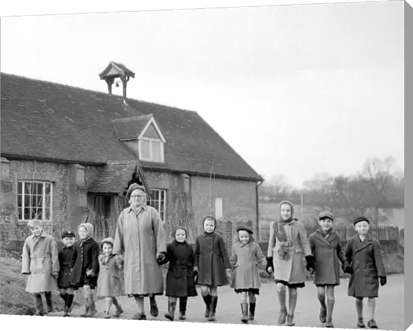 Leaving Stansted school in Kent. The smallest village school in the country. Mrs