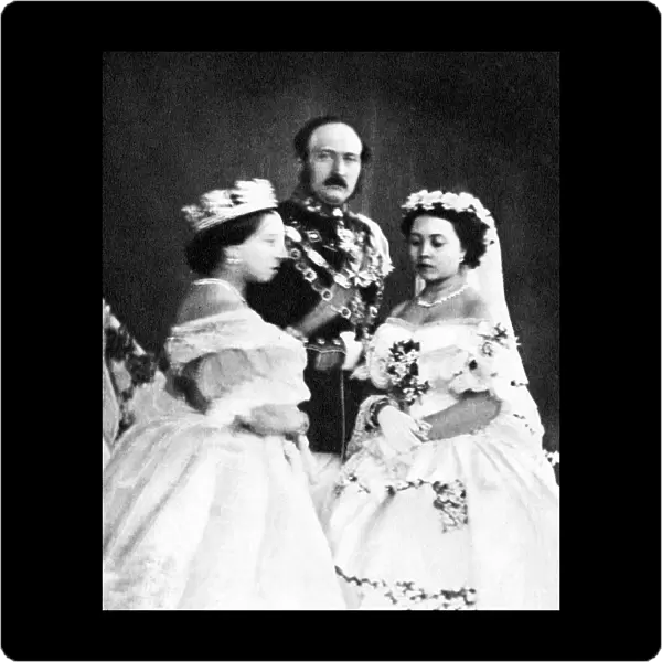 Queen Victoria, the Prince Consort, and the Princess Royal, 25 January 1858, taken