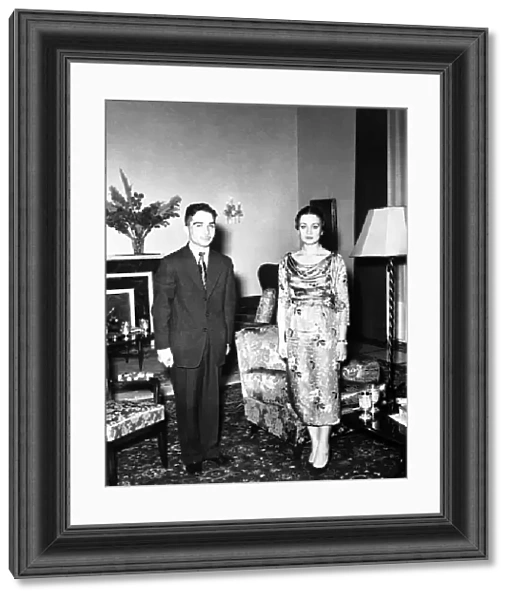 A pre- wedding picture of King Hussein of Jordon and Princess Dina Abdel Hamid