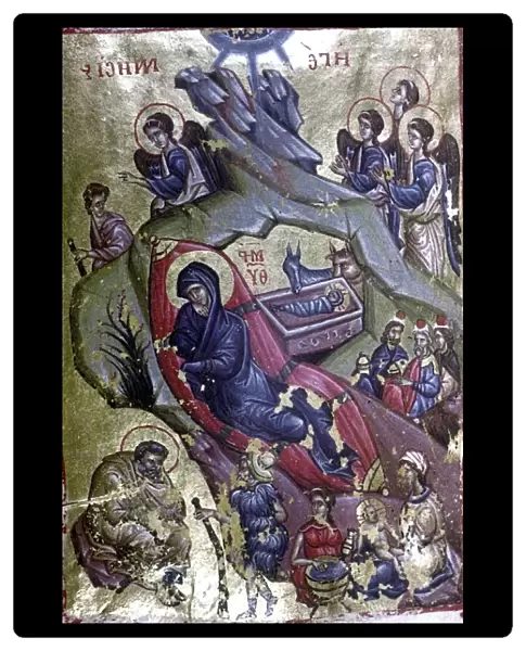 The Nativity. Blessed Virgin and some saints. Thessalonika, 1st half 14th Cent