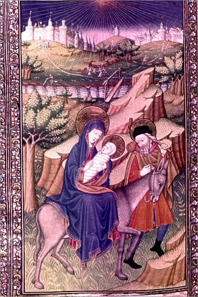 The flight into Egypt. Book of Hours believed to have belonged to Henry VIII. France, Normandy c