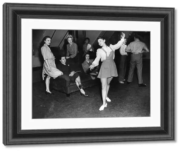 Windmill girls in 1946 dance  /  dancing  /  party season  /  celebration  /  happy vintage