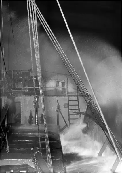 The S. S. Eston in sail during rough seas 25 July 1938 A TopFoto