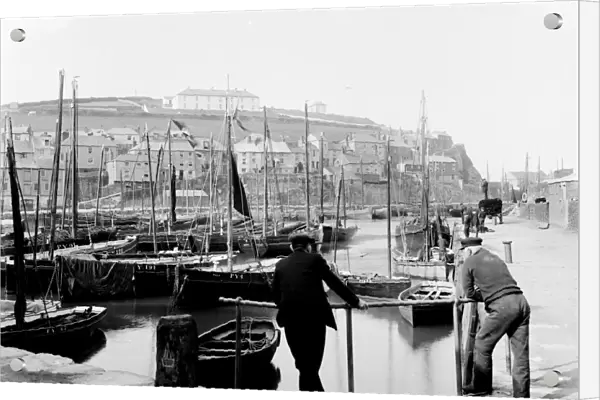 Inner harbour, Mevagissey, Cornwall. 5th June 1909