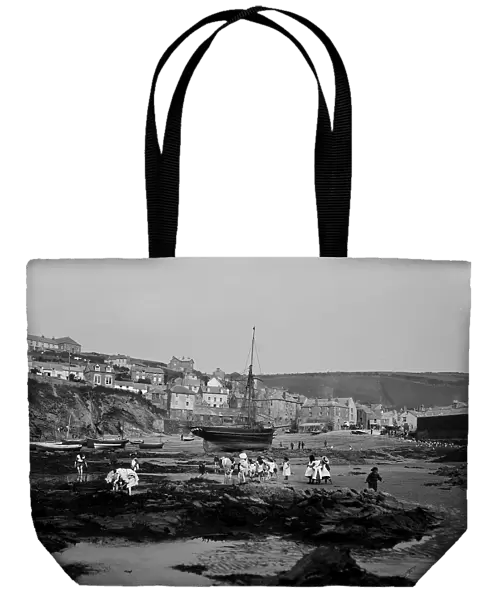 Port Isaac harbour at low tide, Cornwall. Probably late 1906