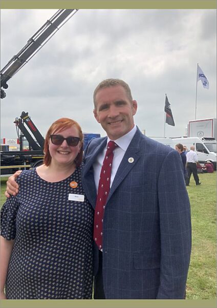 Royal Cornwall Museum Staff with The Princes Countryside Fund Ambasador, Phil Vickery MBE, at the Royal Cornwall Show, Royal Cornwall Showground, Whitecross, Wadebridge, Cornwall. 7th June 2018