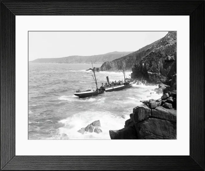 Framed Print : Print of SS Paknam wreck at Pendeen, Cornwall Framed Print : Print of SS Paknam wreck at Pendeen, Cornwall