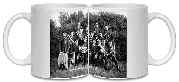 Newlyn East brass band, St Newlyn East, Cornwall. 1912