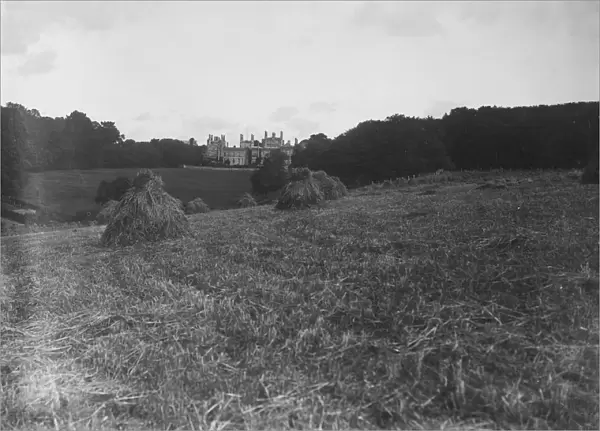 Distant view of Tregothnan, St Michael Penkivel, Cornwall. Date unknown but probably early 1900s