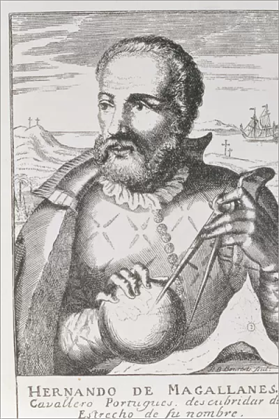 Portrait of Hernando de Magallanes (c. 1480-1521) from The Narrative and Critical