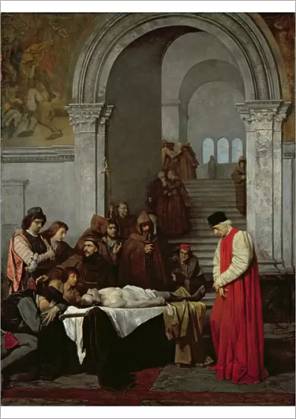The Painter Luca Signorelli standing by the body of his rivals dead son, 1859