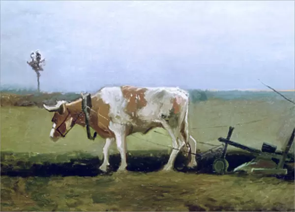 Labourer and Peasant Planting Potatoes, 1884 (oil on canvas)