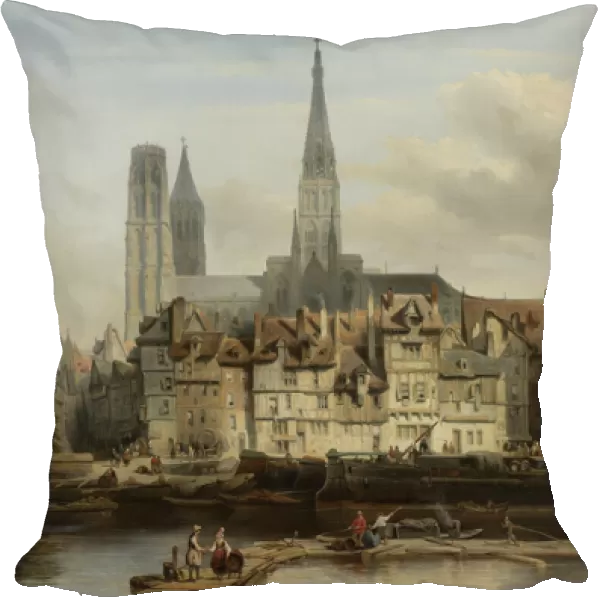 The Quay de Paris in Rouen, Johannes Bosboom, 1839 (oil on canvas)