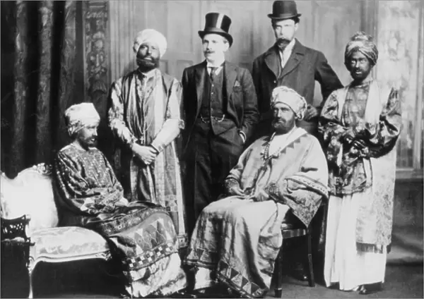 The Emperor of Abyssinia and his Court, showing standing from left to right Guy Ridley