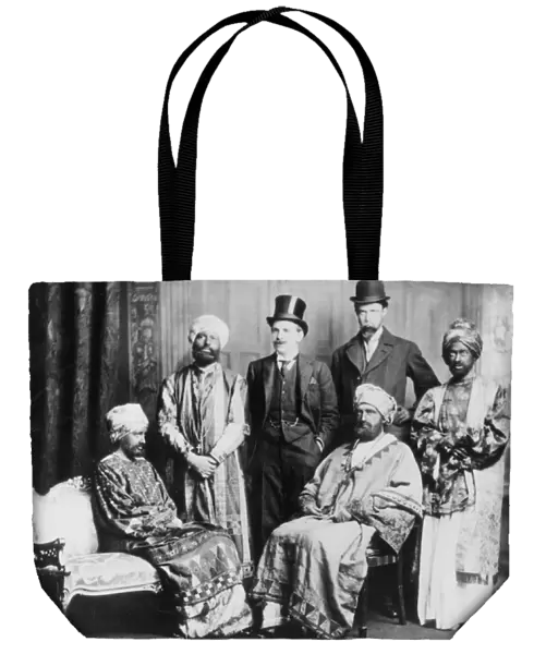 The Emperor of Abyssinia and his Court, showing standing from left to right Guy Ridley