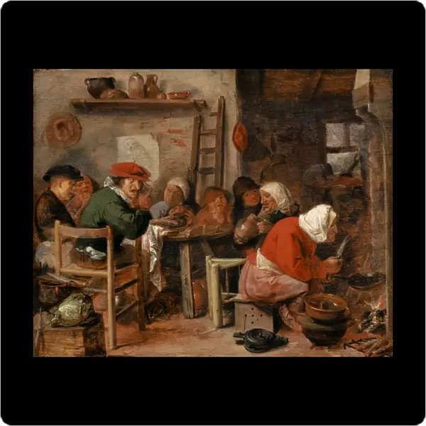 A Peasant Meal (oil on panel)