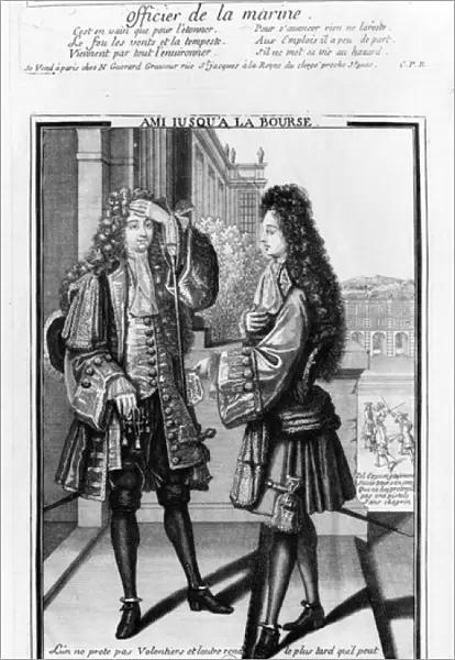 The Lender and the Borrower (engraving) (b  /  w photo)