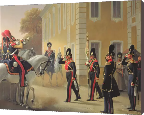 Parading of the Standard of the Great Palace Guards, 1853 (oil on canvas)