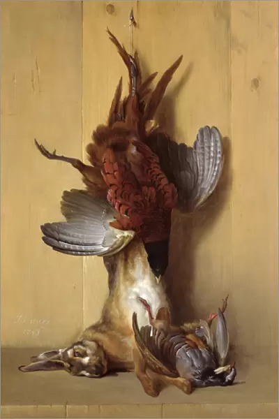 Still Life with a Hare, a Pheasant and a Red Partridge, 1753 (oil on canvas)