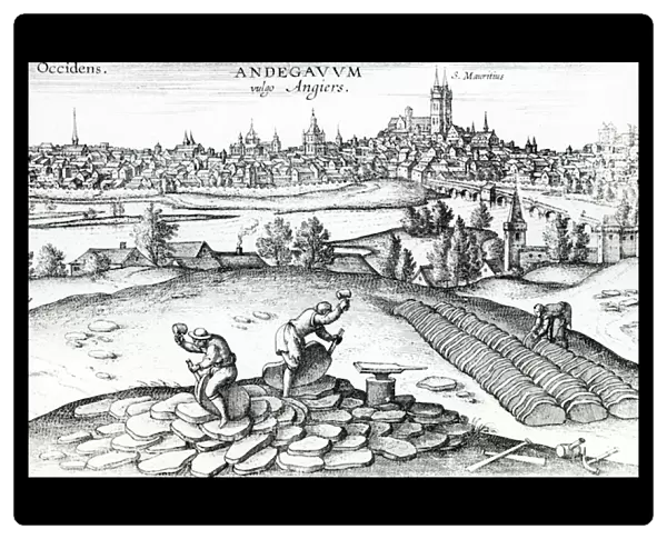 Slate Quarry in Angers, 1561 (engraving)
