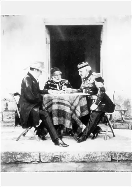 Lord Raglan, Omar Pasha and General Pelissier, Crimea, 1855 (b&w photo)