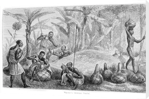 Waganda brewing Pombe, from Journal of the discovery of the source of the Nile