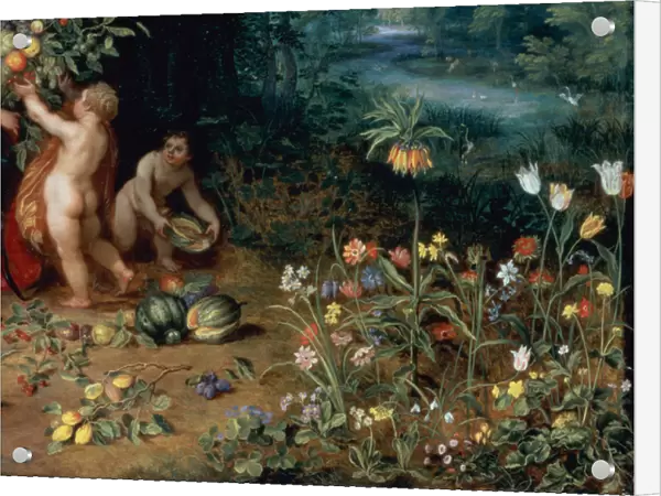 Allegory of Abundance, detail (oil on panel) (detail of 93444)