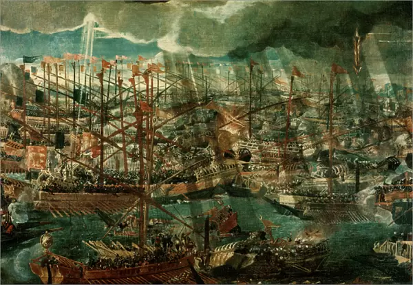 Allegory of the Battle of Lepanto (oil on canvas) (detail of 60381)