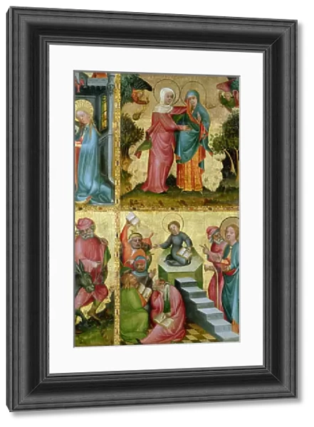The Visitation and the Dispute with Doctors, from the Buxtehude Altar, 1400-10 (tempera