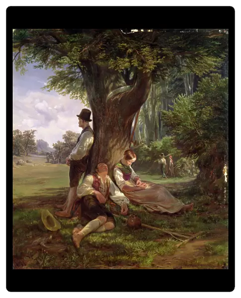 Peasants having a Siesta, 1841 (oil on panel)