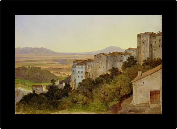 View of Olevano, 1821-24 (oil on paper on canvas)