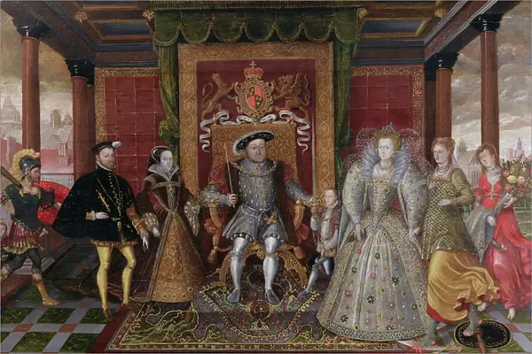 An Allegory of the Tudor Succession: The Family of Henry VIII, c. 1589-95 (oil on panel)