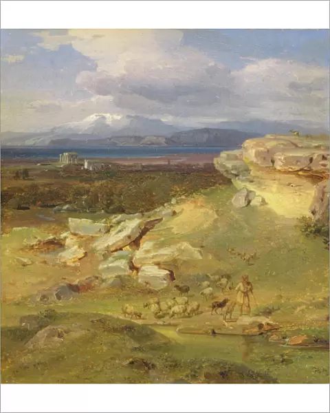 Landscape near Corinth, c. 1835 (oil on paper on canvas)