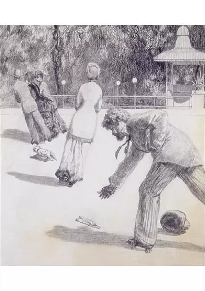 Action from Paraphrase on the Discovery of a Glove, pub. 1881, 1878 (washed indian ink