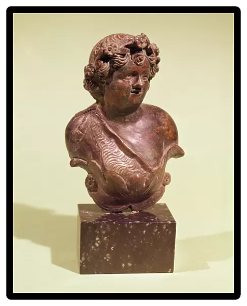 Bust of Bacchus, ornament from a bed (bronze)