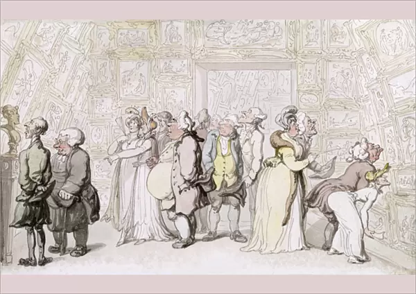 Viewing at the Royal Academy, c. 1815 (pen, ink and w  /  c on paper)